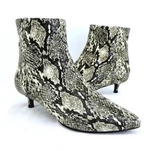 Taryn Rose Nelli Snake Print Leather Ankle Bootie Size 6.5