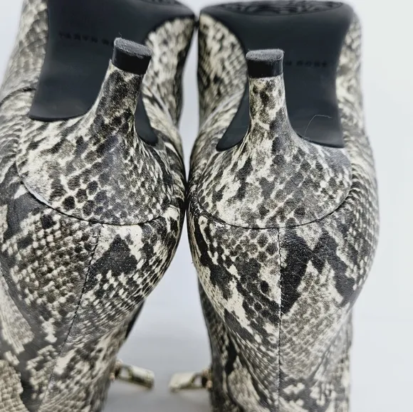 Taryn Rose Nelli Snake Print Leather Ankle Bootie Size 6.5