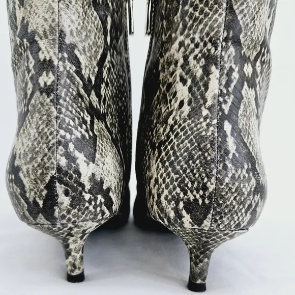 Taryn Rose Nelli Snake Print Leather Ankle Bootie Size 6.5