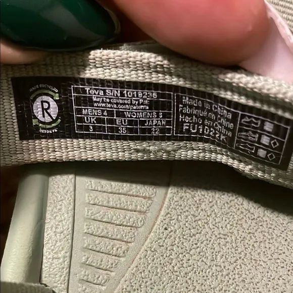 Teva Green Sporty Sandals with Adjustable Straps