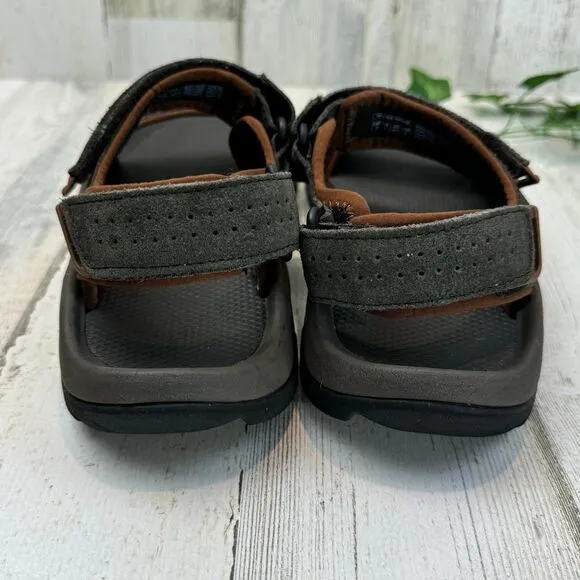 TEVA MEN KATAVI 2 BLACK OLIVE HOOK N LOOP SPORTS SANDALS US 8