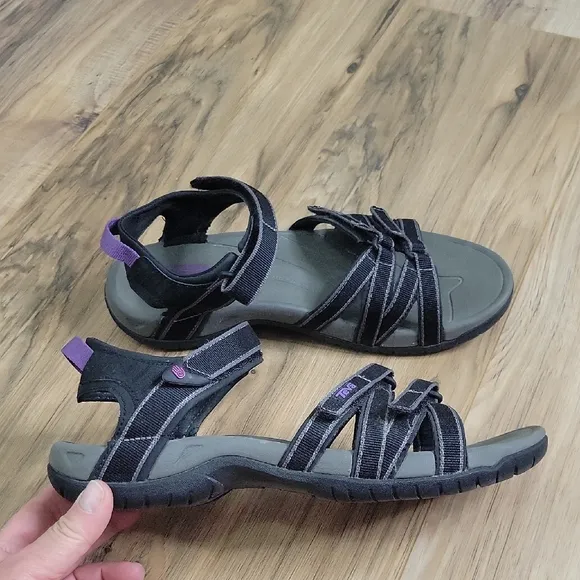 Teva Tirra Black and Purple Sandals