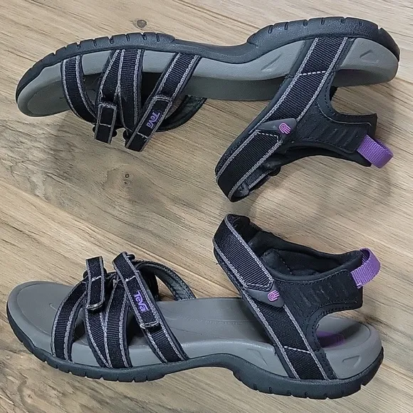 Teva Tirra Black and Purple Sandals