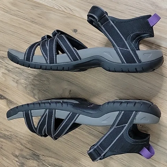 Teva Tirra Black and Purple Sandals