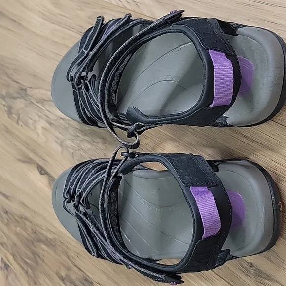 Teva Tirra Black and Purple Sandals