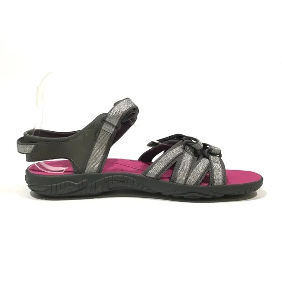 TEVA TIRRA SPORTS SANDALS -SILVER / MAGENTA -YOUTH US 6 / WOMEN US 7.5 -NEW