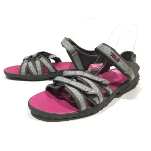TEVA TIRRA SPORTS SANDALS -SILVER / MAGENTA -YOUTH US 6 / WOMEN US 7.5 -NEW