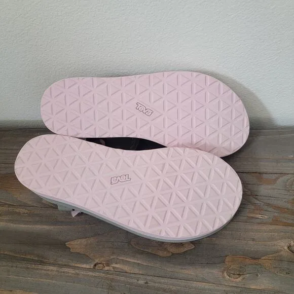 Teva Women Flatform Universal Sz 11 Grey Pink Strappy Sandals Hook and Loop NEW
