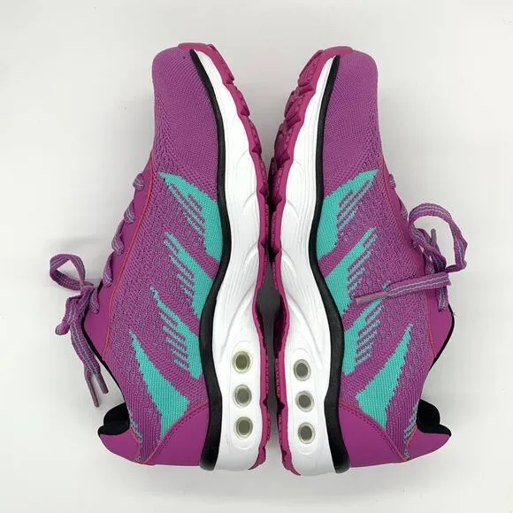 Therafit Carly Knit Gym Sneakers Size 7.5 NIB Raspberry Orthopedic Lace Up