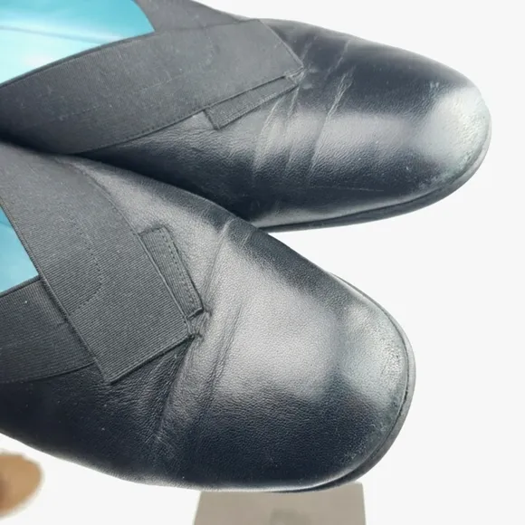 Thierry Rabotin Black soft leather size 42 elastic trim comfort office w…