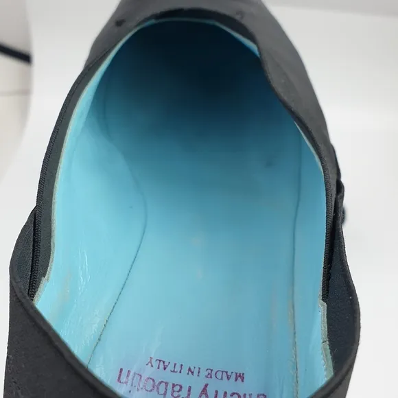 Thierry Rabotin Black soft leather size 42 elastic trim comfort office w…