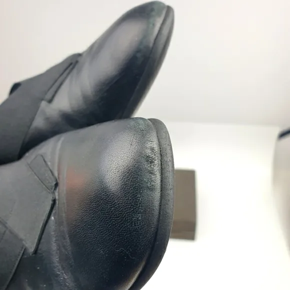 Thierry Rabotin Black soft leather size 42 elastic trim comfort office w…