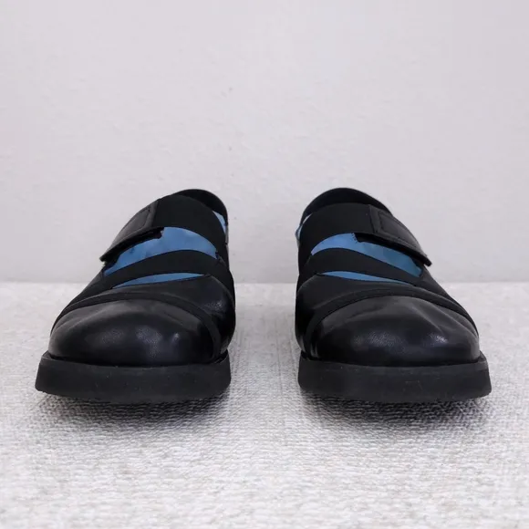 Thierry Rabotin Mary Jane Flats Black Leather Comfort Loafer Shoes