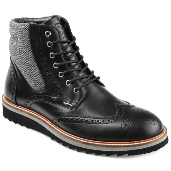 Thomas &amp; Vine Mens Rockland Tru Comfort Foam Lace-up Wingtip Ankle Boot. Sz: 10