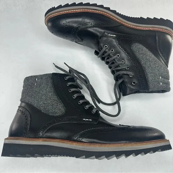 Thomas &amp; Vine Mens Rockland Tru Comfort Foam Lace-up Wingtip Ankle Boot. Sz: 10
