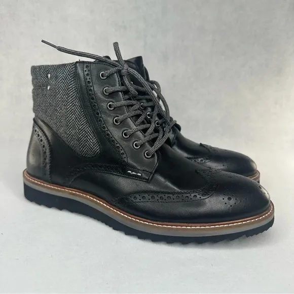 Thomas &amp; Vine Mens Rockland Tru Comfort Foam Lace-up Wingtip Ankle Boot. Sz: 10