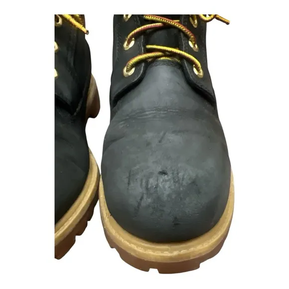 Timberland Black Boots with Yellow Laces Chukka boots Black SZ 10