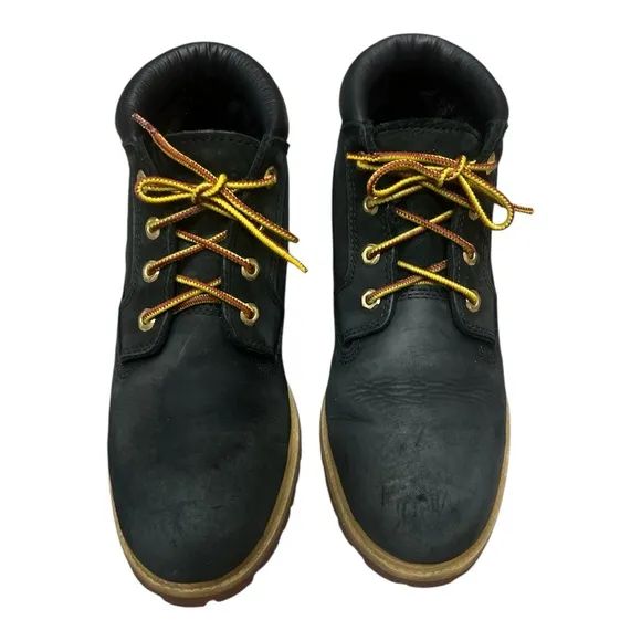 Timberland Black Boots with Yellow Laces Chukka boots Black SZ 10