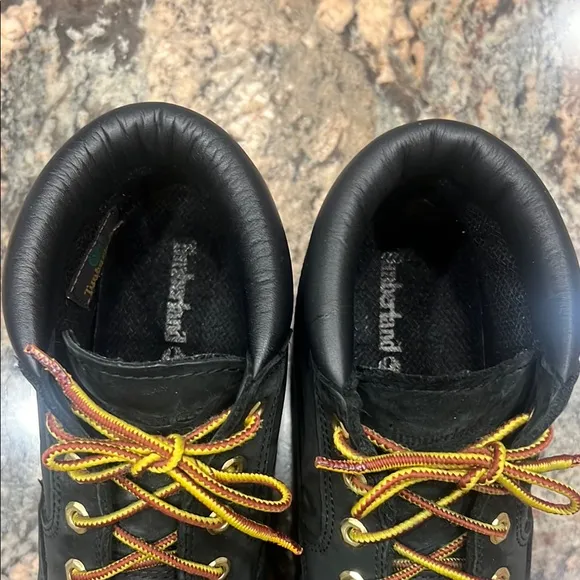 Timberland Black Boots with Yellow Laces Chukka boots Black SZ 10