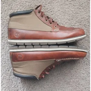 Timberland Men's Brown Leather Moc Toe Chukka Boots Size 12