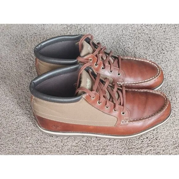 Timberland Men's Brown Leather Moc Toe Chukka Boots Size 12
