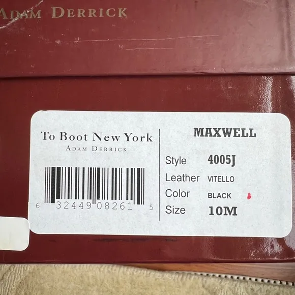 To Boot New York Adam Derrick Black Leather Men's Maxwell Dress SHOES 10