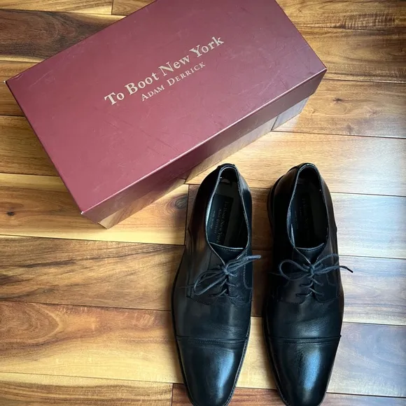 To Boot New York Adam Derrick Black Leather Men's Maxwell Dress SHOES 10