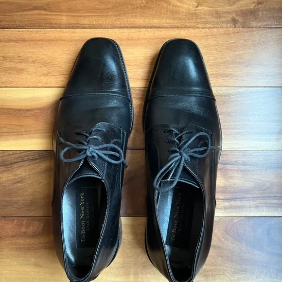 To Boot New York Adam Derrick Black Leather Men's Maxwell Dress SHOES 10