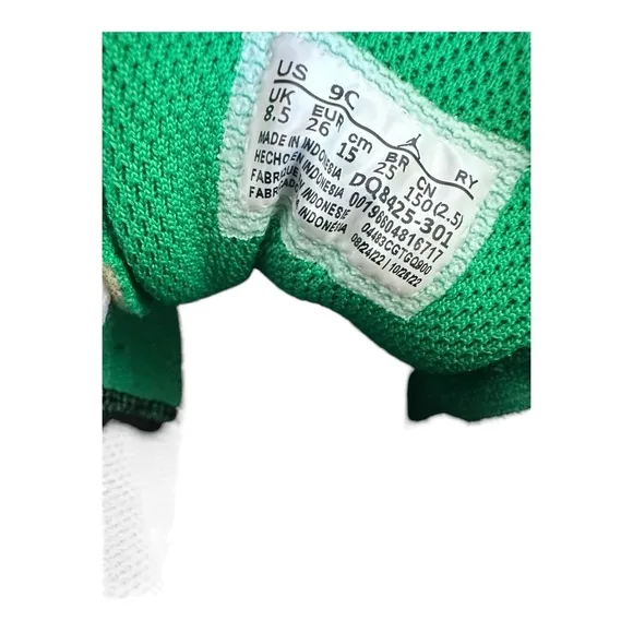 Toddler Lucky Green and White Nike  Mid Jordan Sneakers Celtics 9C