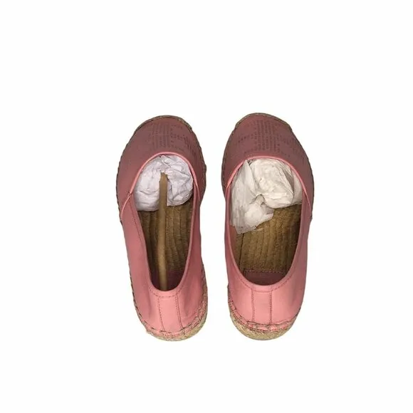 Tory Burch Perforated Logo Flat Espadrille Retro Pink 667 Size 7.5 Style 37518