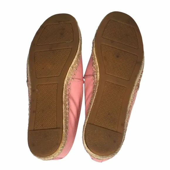 Tory Burch Perforated Logo Flat Espadrille Retro Pink 667 Size 7.5 Style 37518