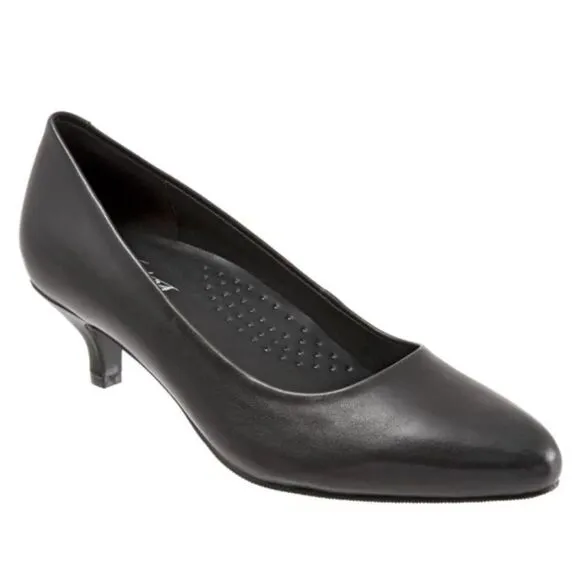 Trotters Woman Black Leather Comfort Shoes Pumps Heels