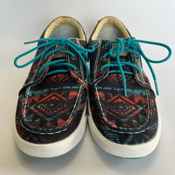 Twisted‎ X Hooey Women's Loper Patterned Sneakers Midnight Aztec 6.5 New Western