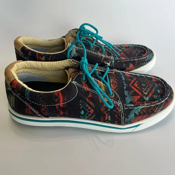 Twisted‎ X Hooey Women's Loper Patterned Sneakers Midnight Aztec 6.5 New Western