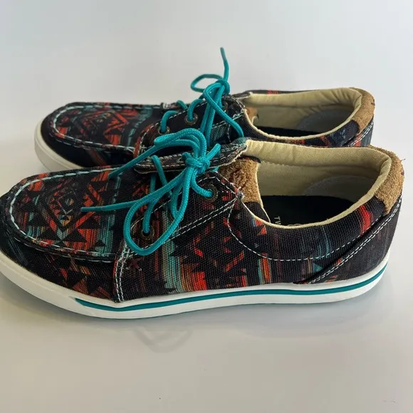 Twisted‎ X Hooey Women's Loper Patterned Sneakers Midnight Aztec 6.5 New Western