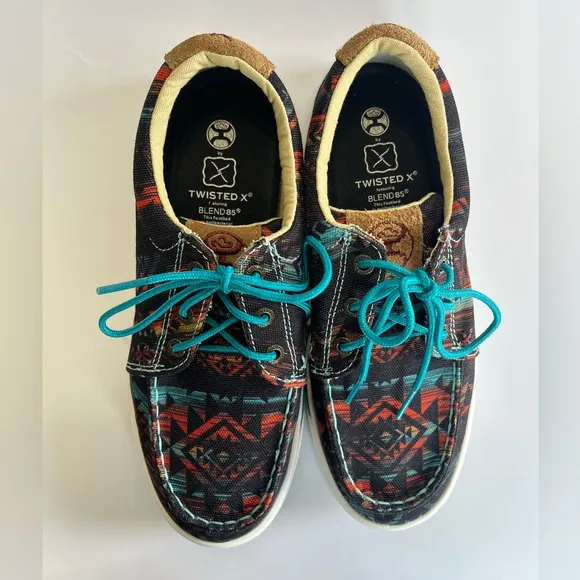 Twisted‎ X Hooey Women's Loper Patterned Sneakers Midnight Aztec 6.5 New Western