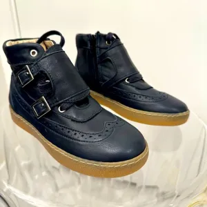 Two Con Me Leather High Tops Navy Shoes. Size 30 (EUR), 12.5 US. Brand NWT.