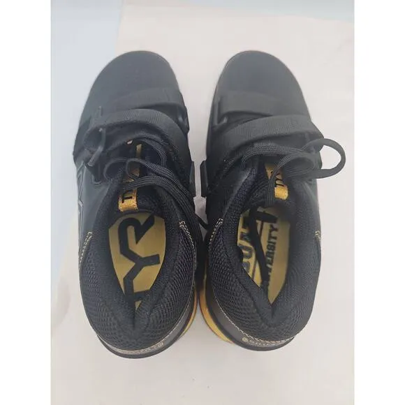 TYR L-1 Lifter Squat Sneakers Black Gold Dual Strap Mens 8.5