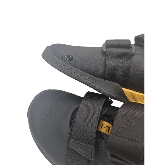 TYR L-1 Lifter Squat Sneakers Black Gold Dual Strap Mens 8.5