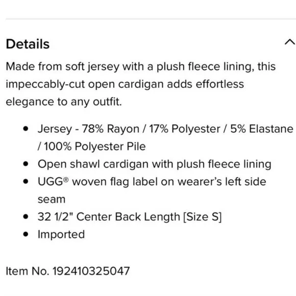 UGG Adriana Shawl Cardigan