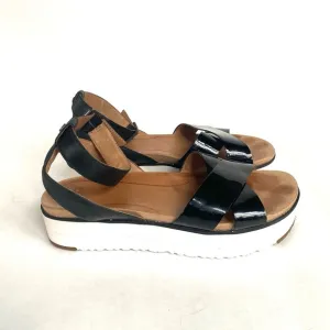 UGG Black Tipton Platform Ankle Strap Sandals 9