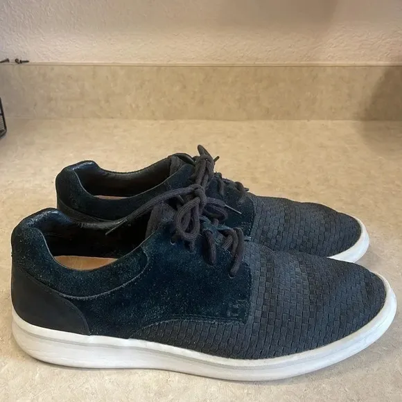 Ugg Hepner Black Woven Suede Sneakers