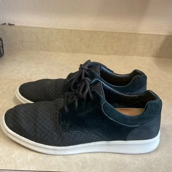 Ugg Hepner Black Woven Suede Sneakers