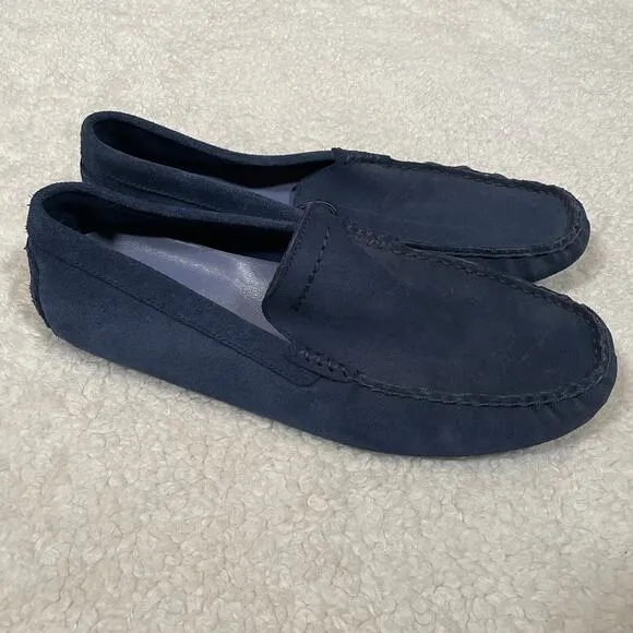 Ugg Mens Driver Shoe Loafers Navy Blue Suede Slip-on Energ Comfort 12
