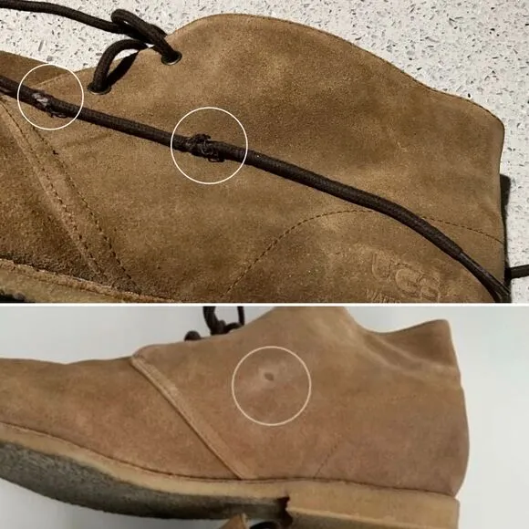 UGG Suede Boots Men Size 15M Lace-up Comfort System Distressed Shoes