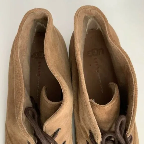 UGG Suede Boots Men Size 15M Lace-up Comfort System Distressed Shoes