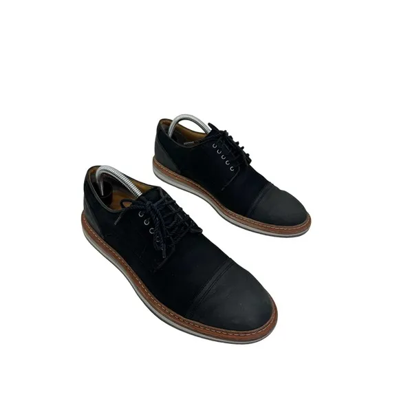 Ugg‎ Warner Cap Toe Oxford Black Leather Lace Up Mens Shoes Size 9