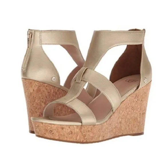UGG Whitney wedge metallic sandals
