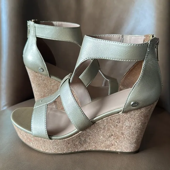 UGG Whitney wedge metallic sandals