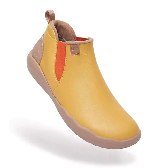 UIN Women's High Top Ankle Boots Casual Comfort Walking Shoes(Goldenrod Granada)